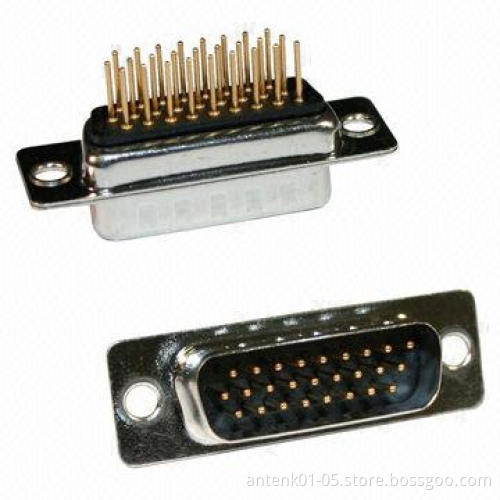 Vertical Solder Machined High-density D-sub Connectors, Female or Male Type